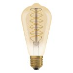 Ledvance Vintage 1906 LED E27 Birne Gold 7W 600lm - 822 Extra Warmweiß | Dimmbar - Ersatz für 48W