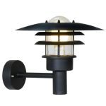 Nordlux Lønstrup 32 Wandleuchte Metall und Glas Schwarz | 320mm - IP44 - Geeignet für E27