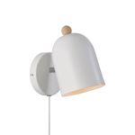 Nordlux Gaston Wandleuchte Metall und Holz Weiß | Geeignet für E27