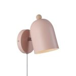 Nordlux Gaston Wandleuchte Metall und Holz Rosa | Geeignet für E27