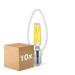 Mehrfachpackung 10x Philips MASTER LED E14 Kerze Fadenlampe Klar 5.9W 806lm - 922-927 Dim To Warm | Höchste Farbwiedergabe - Dimmbar - Ersatz Für 60W