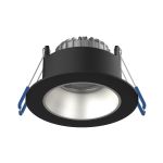 Noxion LED-Spot Ares Tief ring Schwarz 6W 540lm 927-940 3CCT - mit Innenring Silber | Ausschnitt 68mm