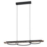 Eglo Pendelleuchte Boyal Holz Schwarz, Rostig 40.5W 3600lm - 830 Warmweiß | Dimmbar