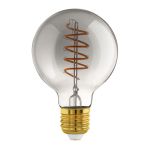 Eglo Connect.Z Smart LED Globe E27 Fadenlampe Smokey 4W 150lm - 820 Extra Warmweiß | Dimmbar - Ersatz Für 15W
