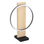 Eglo Tischlampe Boyal Holz Schwarz, Braun 12W 1700lm - 830 Warmweiß