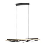 Eglo Pendelleuchte Boyal Holz Schwarz, Braun 42W 3500lm - 830 Warmweiß | Dimmbar