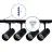 Komplettset 1-Phasen Rail 1 Meter Schwarz | incl. 4x Spot + GU10 2700K 3W Dimmbar + Abschlusskappe, Stromanschluss