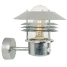 Nordlux Vejers Wandleuchte Verzinkter Stahl und Glas Grau | IP54 - Geeignet für E27 - Bewegungs- und Lichtsensor 