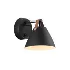 DFTP by Nordlux Strap 15 Wandleuchte Metall und Leather Schwarz | Geeignet für GU10