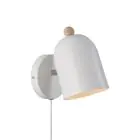 Nordlux Gaston Wandleuchte Metall und Holz Weiß | Geeignet für E27