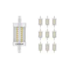 Mehrfachpackung 10x Ledvance Performance LED R7s doppelt Ended 78mm Klar 9.5W 1055lm - 827 Extra Warmweiß | Dimmbar - Ersatz für 75W