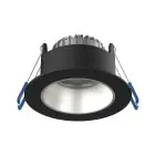 Noxion LED-Spot Ares Tief ring Schwarz 6W 540lm 927-940 3CCT - mit Innenring Silber | Ausschnitt 68mm