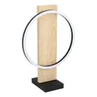 Eglo Tischlampe Boyal Holz Schwarz, Braun 12W 1700lm - 830 Warmweiß